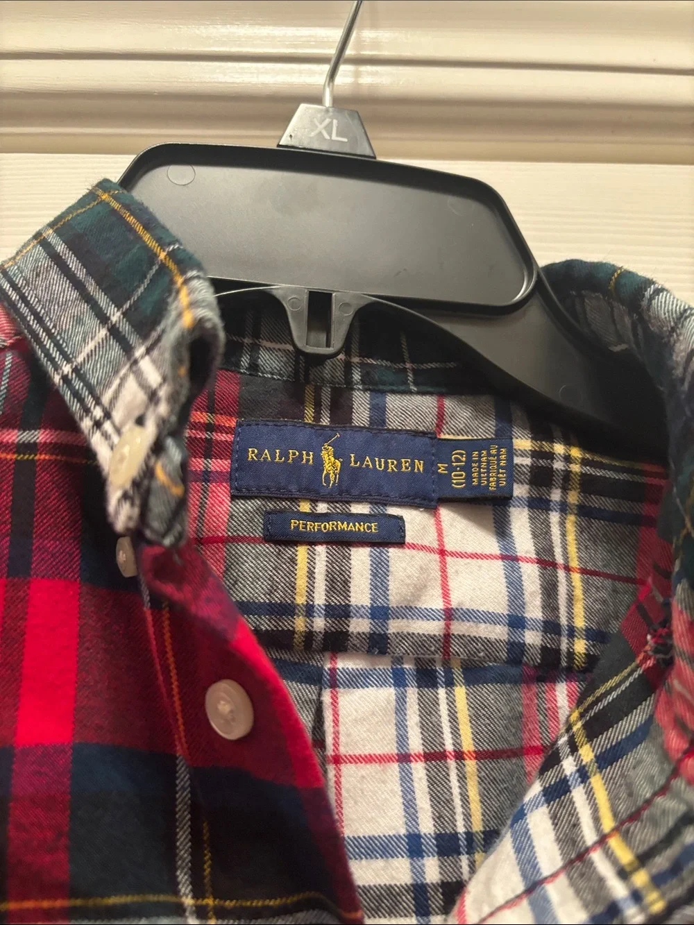 Ralph Lauren Flannel in Red, Green & White Plaid Button-Down Shirt